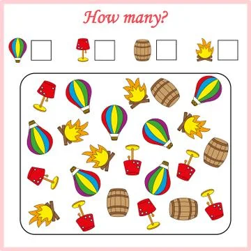 Worksheet. Mathematical puzzle game. Learning mathematics, tasks for addition Stock Illustration