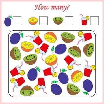 Worksheet. Mathematical puzzle game. Learning mathematics, tasks for addition Stock Illustration