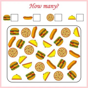 Worksheet. Mathematical puzzle game. Learning mathematics, tasks for addition Stock Illustration