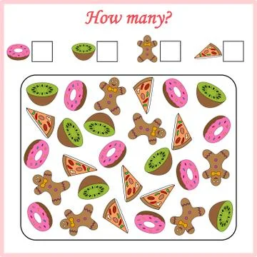 Worksheet. Mathematical puzzle game. Learning mathematics, tasks for addition Stock Illustration