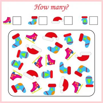 Worksheet. Mathematical puzzle game. Learning mathematics, tasks for addition Stock Illustration