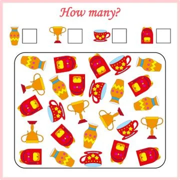 Worksheet. Mathematical puzzle game. Learning mathematics, tasks for addition Stock Illustration