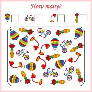 Worksheet. Mathematical puzzle game. Learning mathematics, tasks for addition Stock Illustration