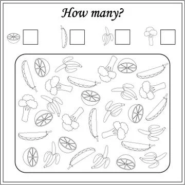 Worksheet. Mathematical puzzle game. Learning mathematics, tasks for addition Stock Illustration