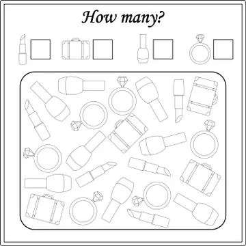 Worksheet. Mathematical puzzle game. Learning mathematics, tasks for addition Stock Illustration