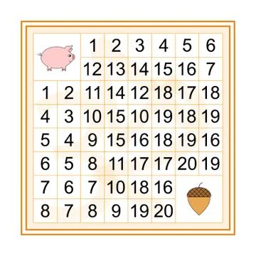 Worksheet. Mathematical puzzle game. Learning mathematics, tasks for addition Stock Illustration