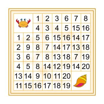 Worksheet. Mathematical puzzle game. Learning mathematics, tasks for addition Illustrazione stock