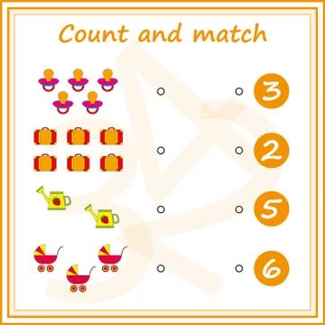 Worksheet. Mathematical puzzle game. Learning mathematics, tasks for addition Stock Illustration
