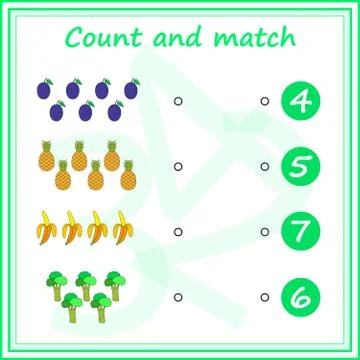 Worksheet. Mathematical puzzle game. Learning mathematics, tasks for addition Stock Illustration