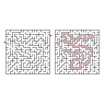 Worksheet. Maze labyrinth with entry and exit. Maze Puzzle Game  for kids Stock Illustration