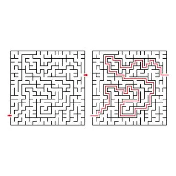 Worksheet. Maze labyrinth with entry and exit. Maze Puzzle Game  for kids Stock Illustration