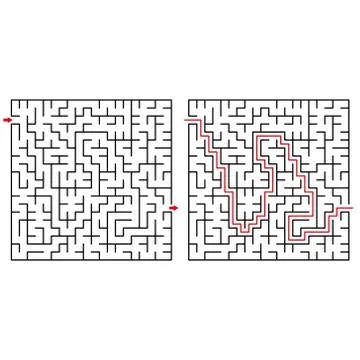 Worksheet. Maze labyrinth with entry and exit. Maze Puzzle Game  for kids Stock Illustration