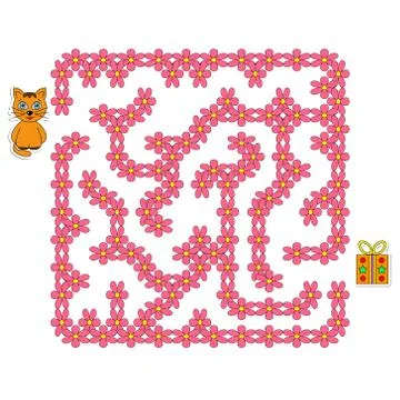 Worksheet. Maze labyrinth with entry and exit. Maze Puzzle Game  for kids Stock Illustration