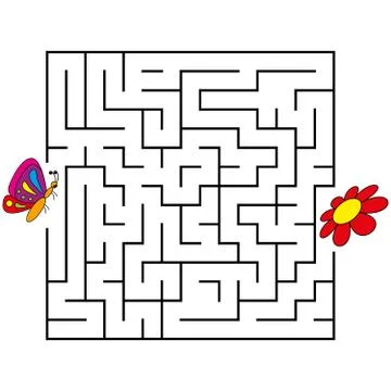 Worksheet. Maze labyrinth with entry and exit. Maze Puzzle Game  for kids Stock Illustration