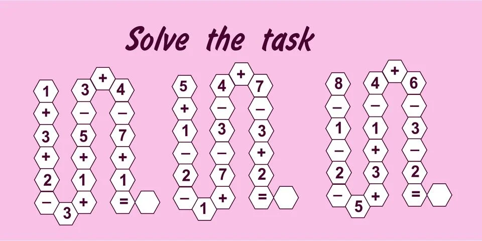 Worksheet template for mathematics, additional education Stock Illustration