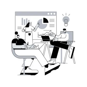 Workshop abstract concept vector illustration. Illustrazione stock