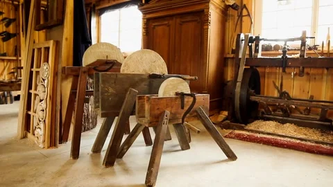 Workshop with ancient tools Stock Footage 248846913