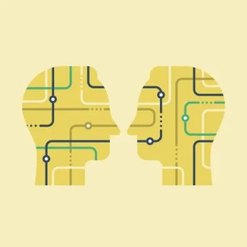 Workshop and education, communication concept, artificial intelligence Stock Illustration
