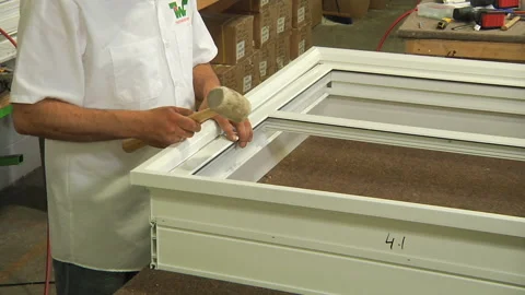 Workshop and the window factory Stock Footage 133614832