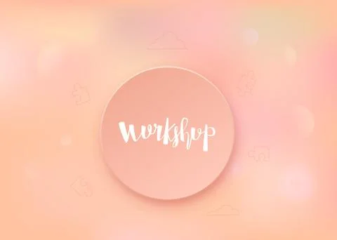 Workshop announcement composition. Template with handwritten lettering and de Stock Illustration