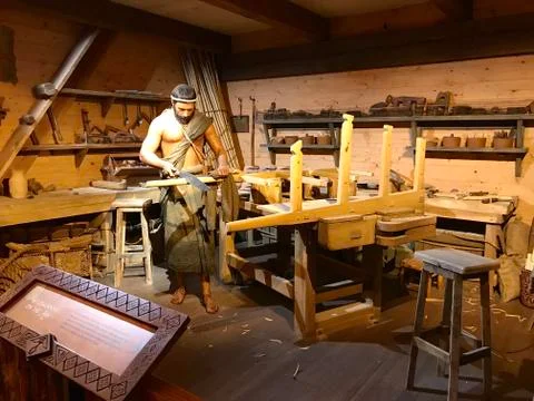 Workshop on the Ark in Ark Encounter Theme Park Stock Photos
