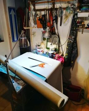 Workshop of an artist Stock Photos