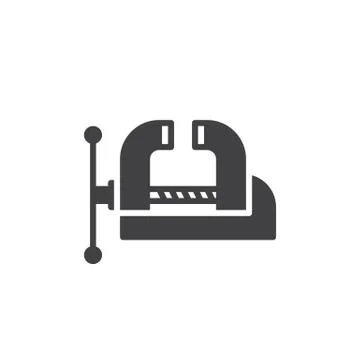 	Workshop Bench Vise, Clamp icon vector, filled flat sign, solid pictogram Illustrazione stock