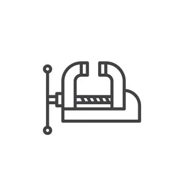 	Workshop Bench Vise, Clamp line icon, outline vector sign, linear style pictogr 스톡 일러스트