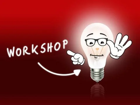 Workshop bulb lamp energy light red Stock Illustration