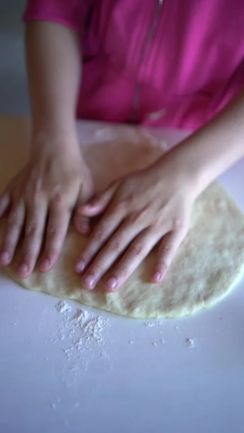 A  workshop for children on cooking pizza in an old wood-fired oven Stock Footage 277628738