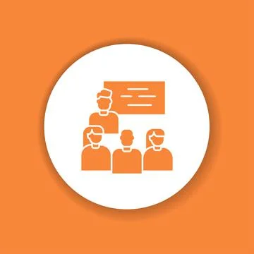 Workshop color glyph icon. Tutor, educator, teacher. Stock Illustration