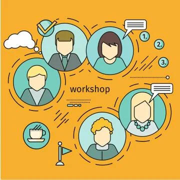 Workshop Concept Vector Illustration In Flat Style Stock Illustration
