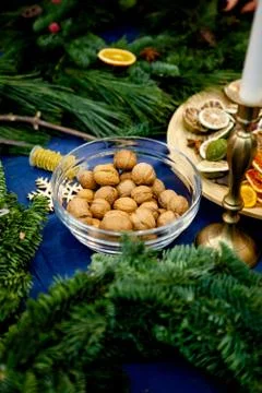 Workshop on creating a Christmas wreath. Elements for the decoration of the w Stock Photos