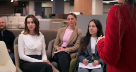 Workshop on dealing with workplace conflicts. Addressing tensions, stress Stock Footage 278179911