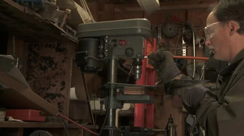 Workshop Drill Steel 1 Stock Footage 47136942