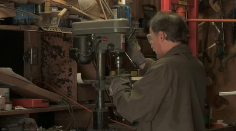 Workshop Drill Steel 2 Stock Footage 47136887