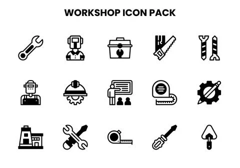 Workshop DuoTone UI Icons Pack Stock Illustration