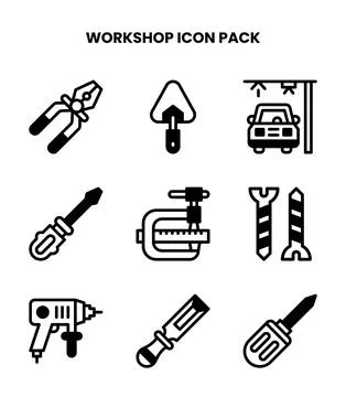 Workshop DuoTone Vector Icons Pack Stock Illustration