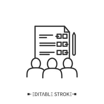 Workshop evaluation form line icon. Editable Stock Illustration