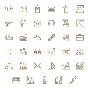 Workshop Exclusive Vector Set featuring 35 Regular Line Grid Fitted High Re.. Stock Illustration