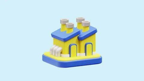 Workshop Factory animated 3d icon. Stock Footage 289454230