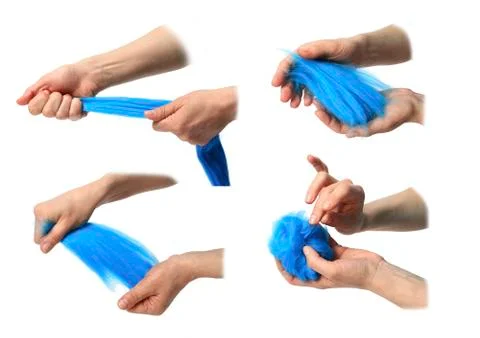 Workshop felting wool for beginners with tools Foto stock