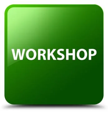 Workshop green square button Illustrazione stock