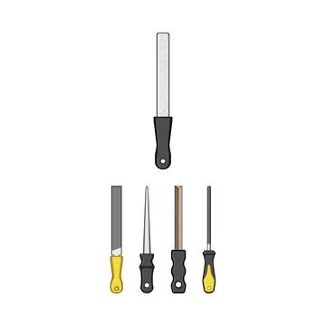 Workshop hand tools for shaping and smoothing materials Stock Illustration