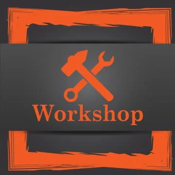 Workshop icon. Internet button on grey background.. Stock Illustration