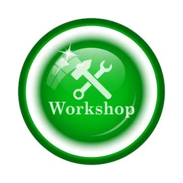 Workshop icon. Internet button on white background.. 스톡 일러스트