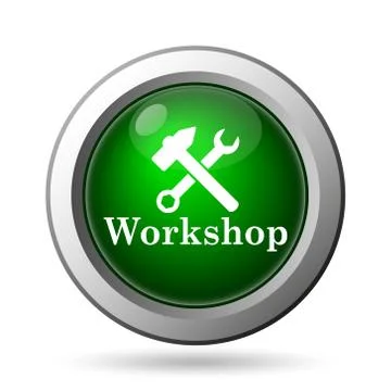 Workshop icon. Internet button on white background. Stock Illustration