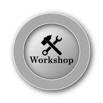 Workshop icon. Internet button on white background.. Stock Illustration