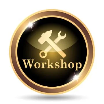 Workshop icon. Internet button on white background.. Stock Illustration