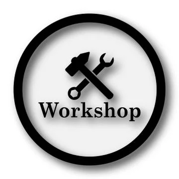 Workshop icon. Internet button on white background.. Stock Illustration